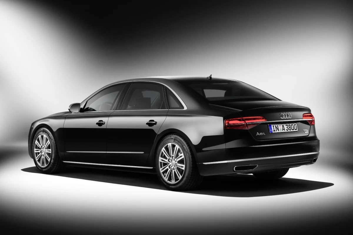 Audi's A8 L Security is reinforced to survive assault rifle fire, hand grenades and other threats
