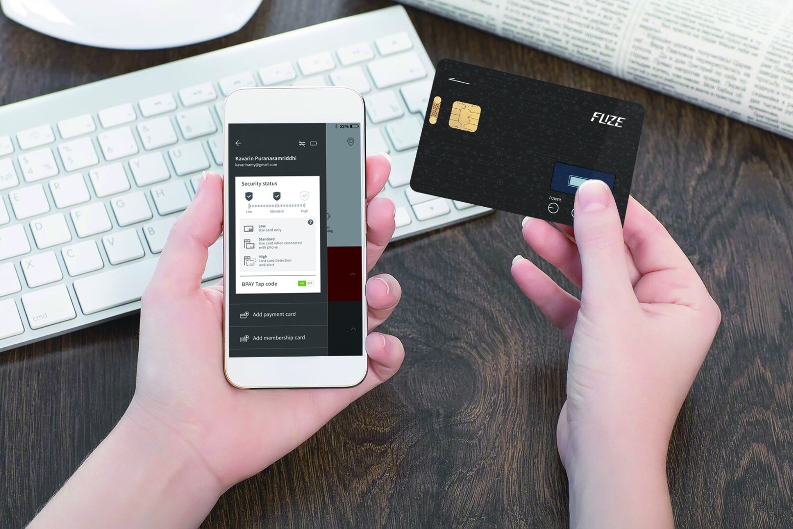 Using the app, Fuze Card users can add and delete stored cards as needed