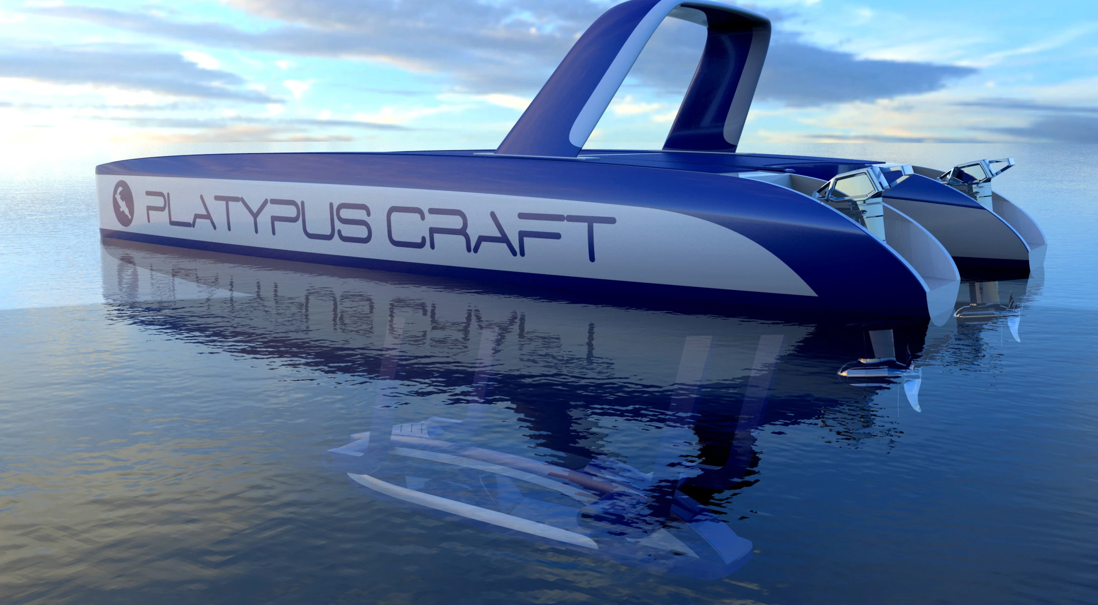 Platypus final design side angle view with central pod lowered
