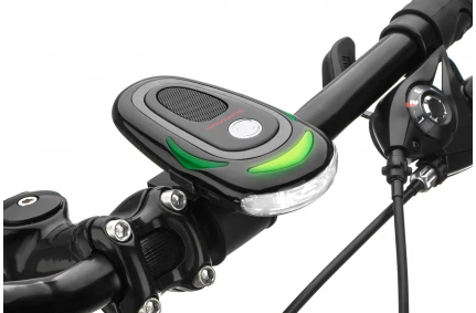 The CycleNav also features a built-in headlight