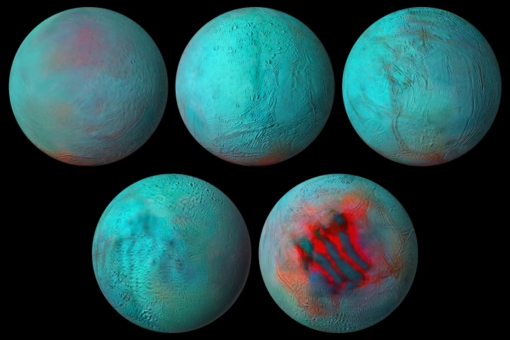 Scientists have constructed a new global infrared mosaic of Enceladus from Cassini mission data