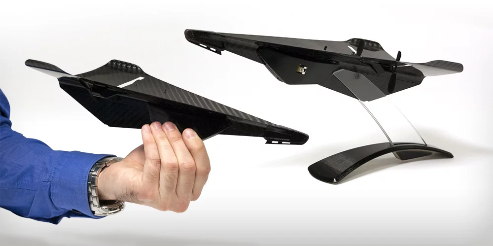The Carbon Flyer has a length of 14.7 inches (37.3 cm)