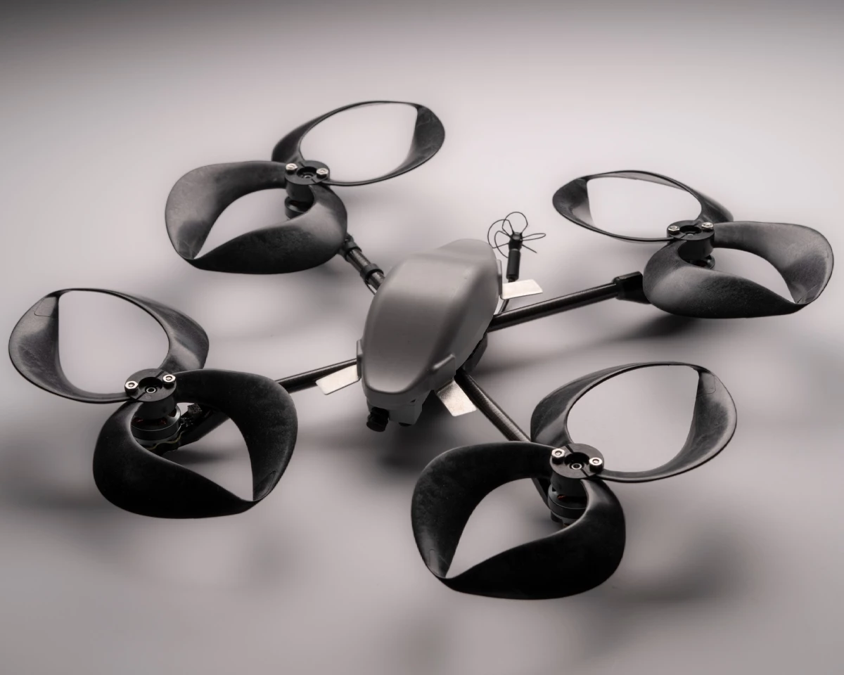 MIT's super-quiet, 3D-printed toroidal propellers fitted to a commercial drone for testing