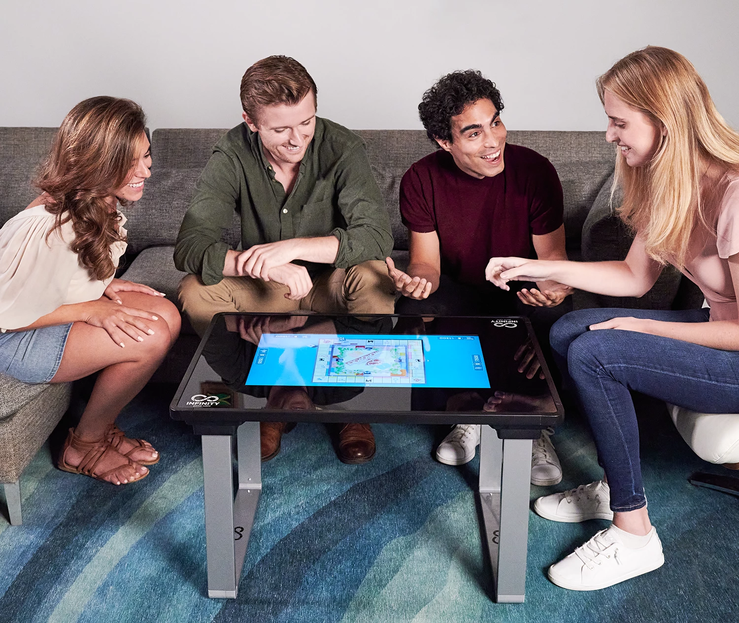The Infinity Game Table has a large touchscreen with 10-points of input at once, catering for up to six players