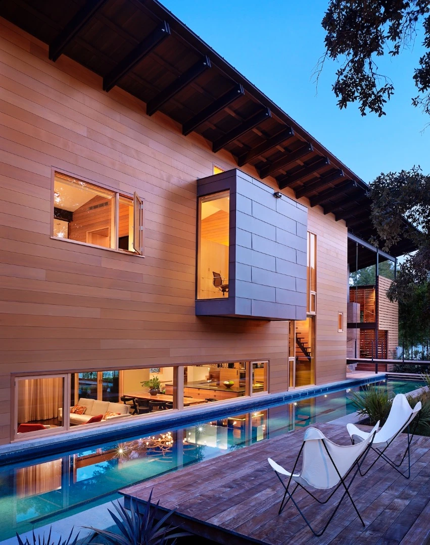 The Hog Pen Creek Residence was designed for a Bay Area couple looking to retire to Texas. Lake|Flato Architects delivered a unique home that is passively cooled thanks to its open layout