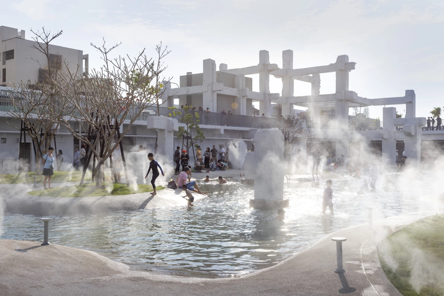 Tainan Spring hosts playgrounds, gathering spaces, and a stage for performances