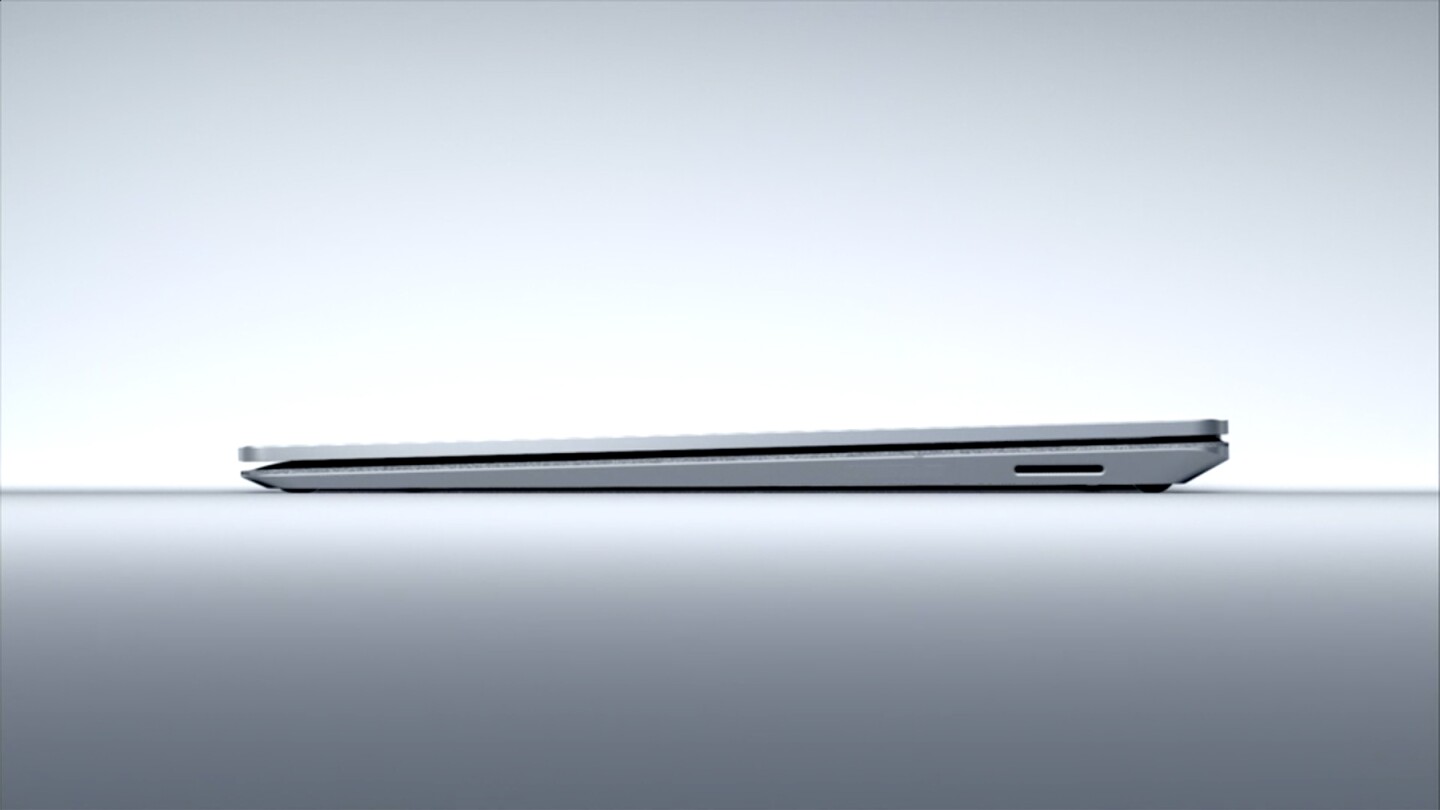 The Surface Laptop's tapered profile