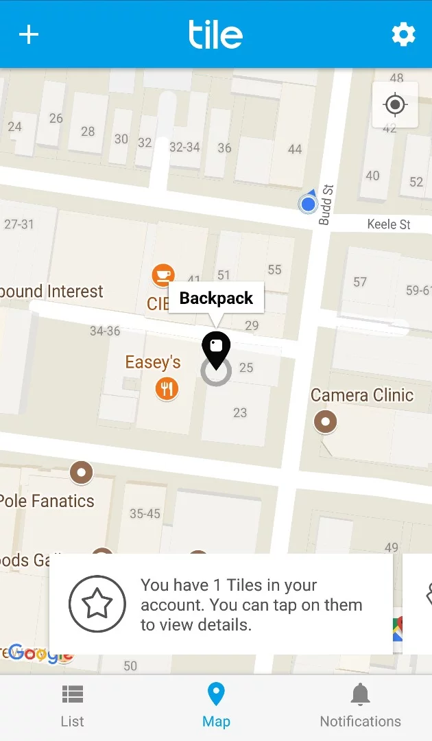When the Bluetooth connection between the Tile and the phone is lost, the app will drop a pin in a map to tell you where it was last seen