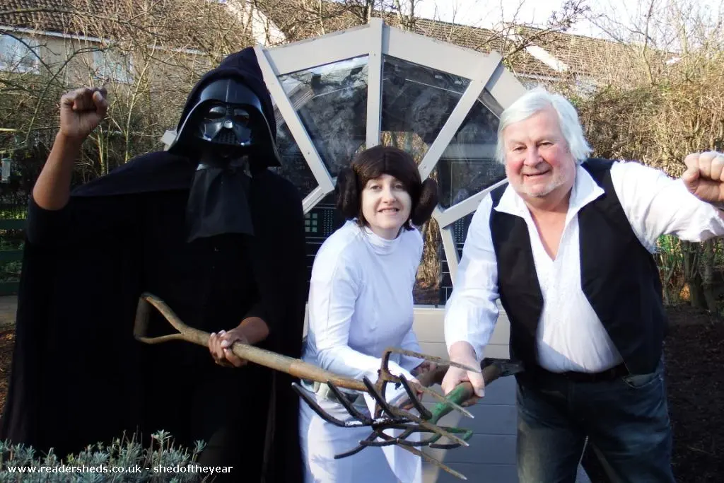 The Sci-fi shed is inspired by Han Solo's Millenium Falcon