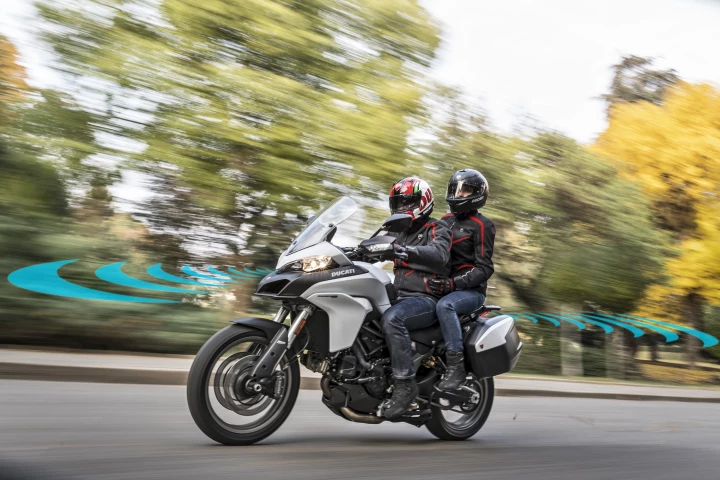By 2020, Ducati will have a model available with front and rear radars, enabling blind spot warnings, collision warnings and adaptive cruise control