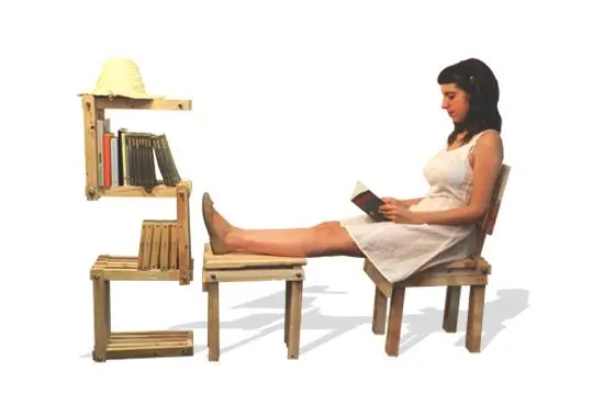 Pallet Room furniture items made with wood taken from an old pallet