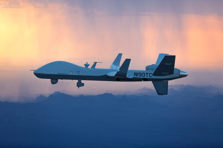 The MQ-9B will fly from General Atomics' Flight Test and Training Center in Grand Forks, North Dakota to RAF Fairford in Gloucestershire, UK