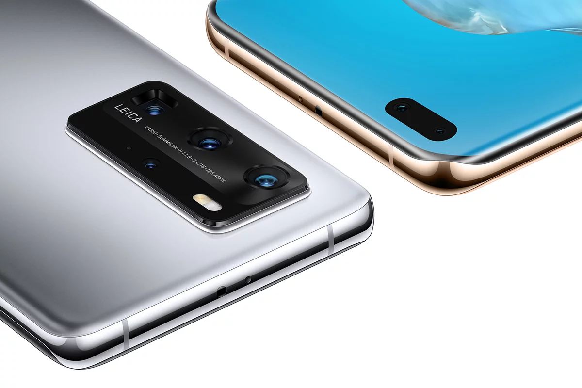 The P40 Pro, like the other two phones, has a front display with curved edges on all four sides