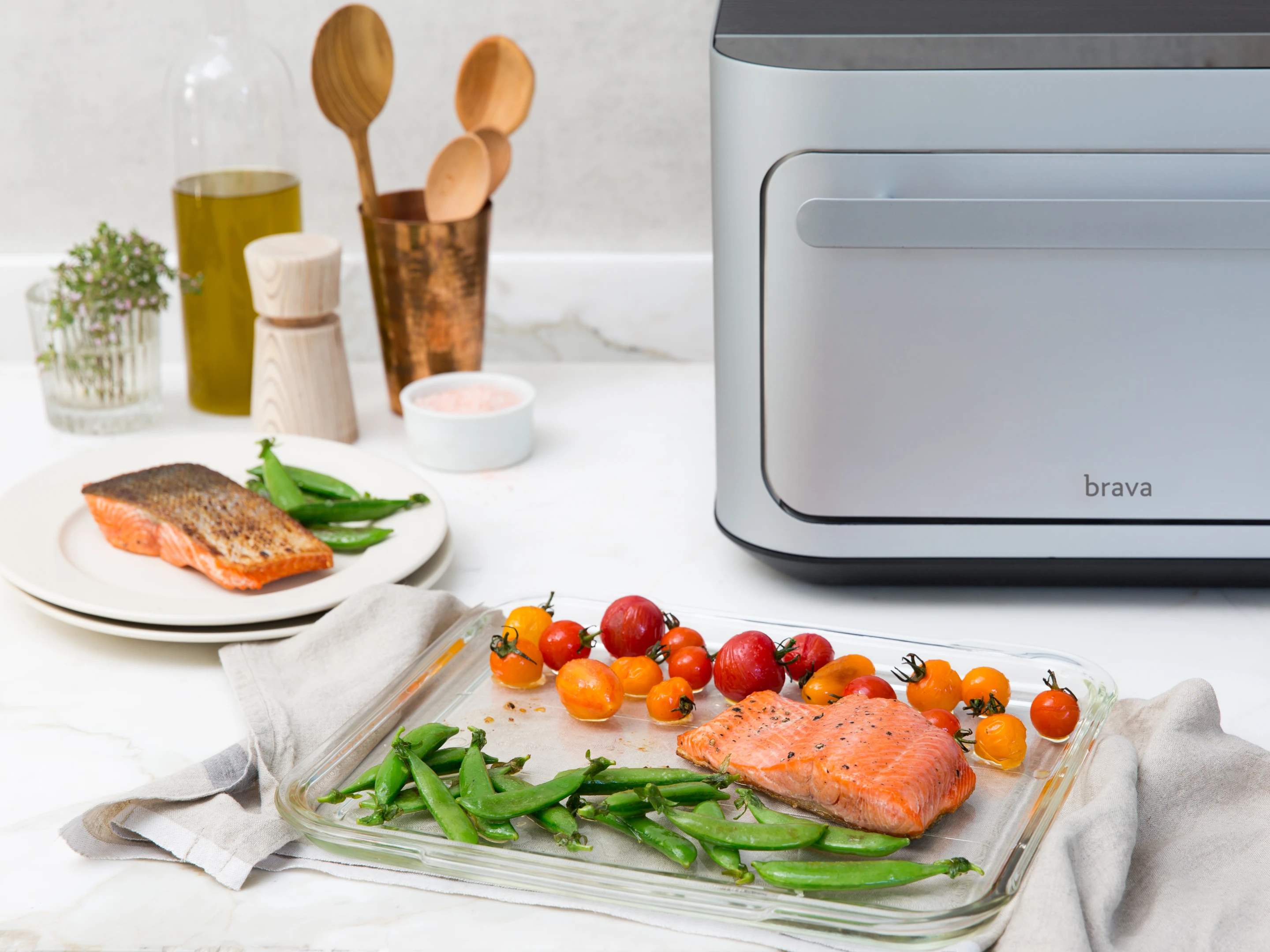 The Brava oven can sear the outside of a meal while thoroughly cooking the inside