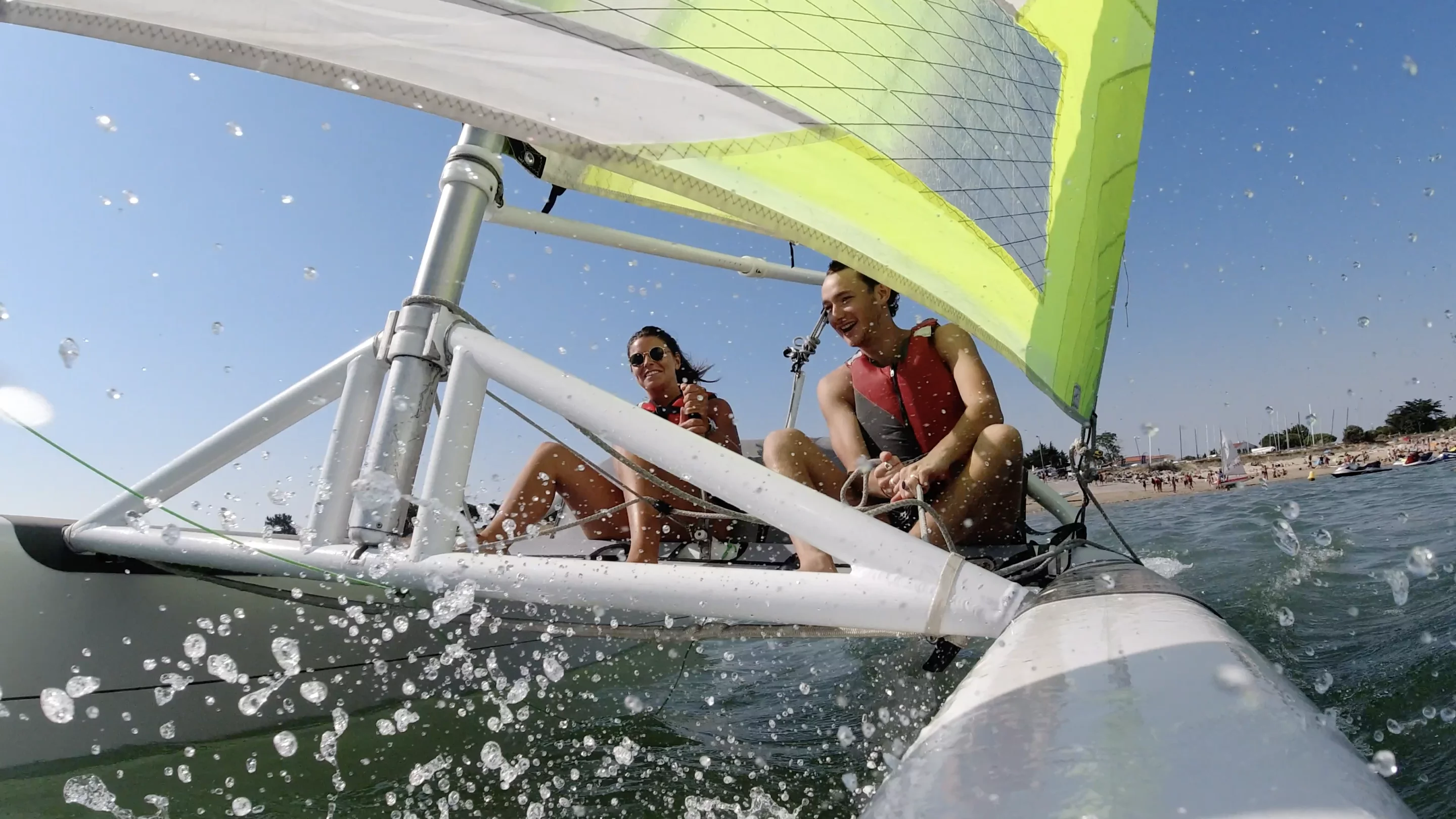 A joystick is used to change direction