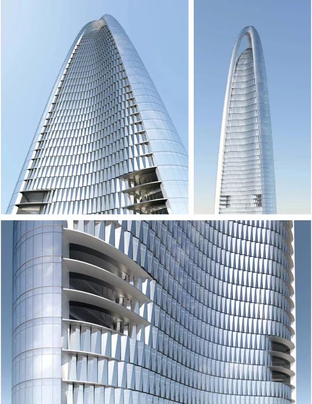 The Wuhan Greenland Center's wind pressure reducing apertures