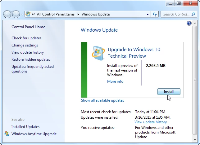Install a preview of the next version of Windows