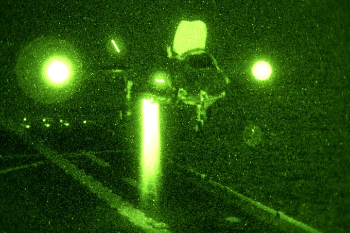 The F-35B comes in for its first night-time at sea vertical landing (Photo: Lockheed Martin)