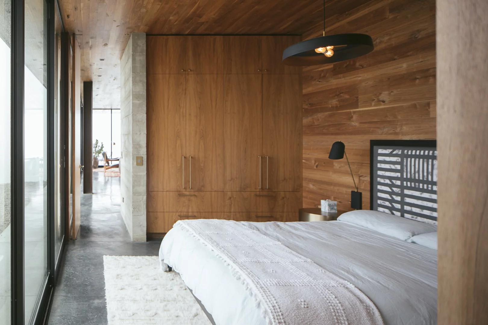 The Off-Grid Guest House's bedroom offers amazing views of the area