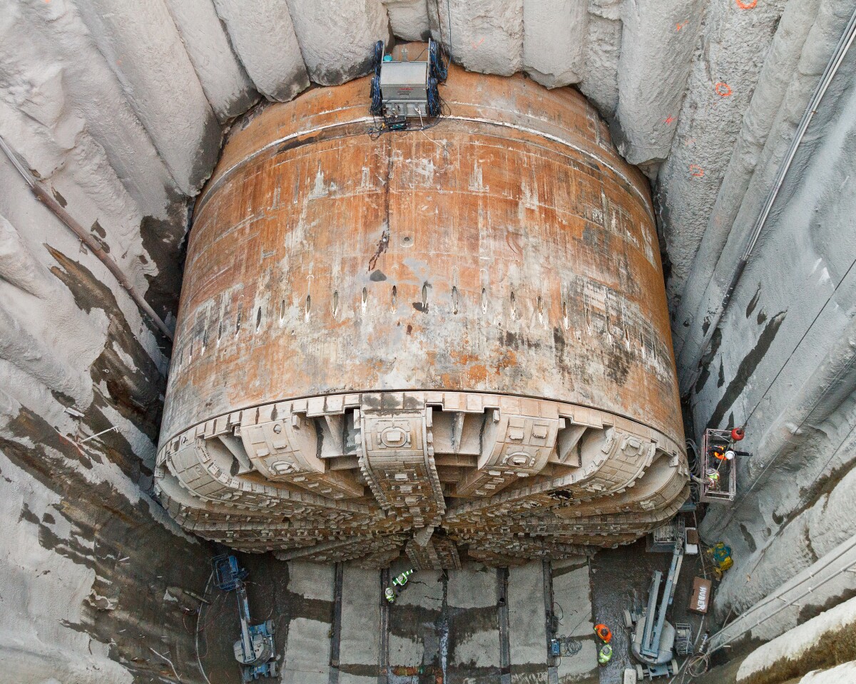 Bertha in the repair pit