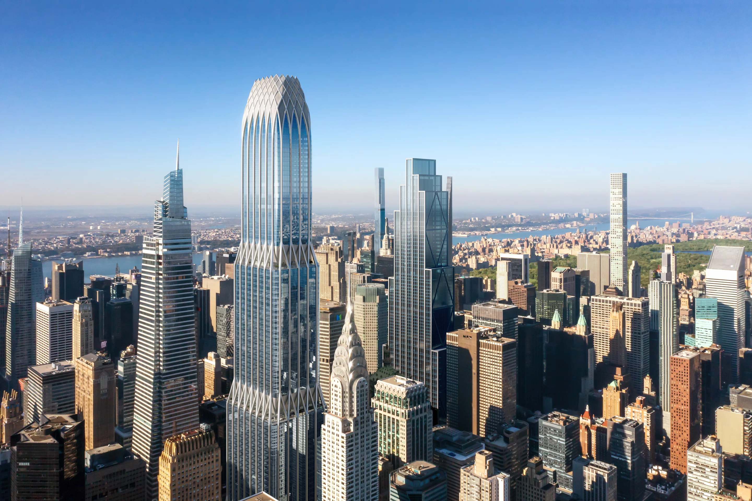 The 175 Park Avenue skyscraper will rise to a height of 1,545 ft (470 m) in New York City