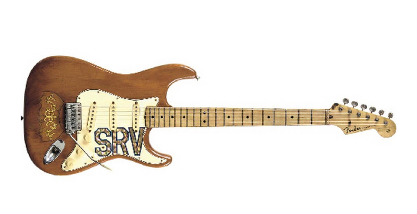 This Fender Stratocaster was given to blues guitarist Stevie Ray Vaughan by his wife, Lenny, in 1980 as a 26th birthday present. It sold for $623,500 at a Christies auctioned on 24 June, 2004