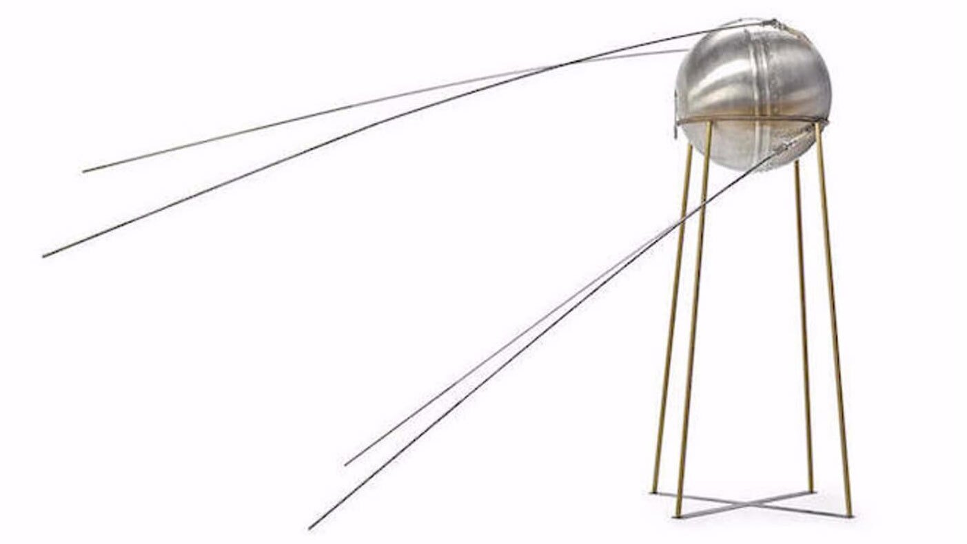 A full scale vintage test model of the Sputnik-1 satellite