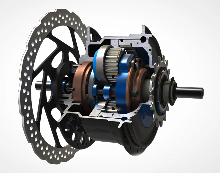 The design could fit nicely in a bicycle hub