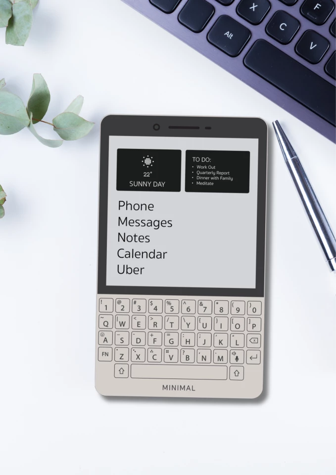 The Minimal phone is expected to measure 120 x 72 x 10 mm, and will come with select third-party apps that are "essential for modern living"