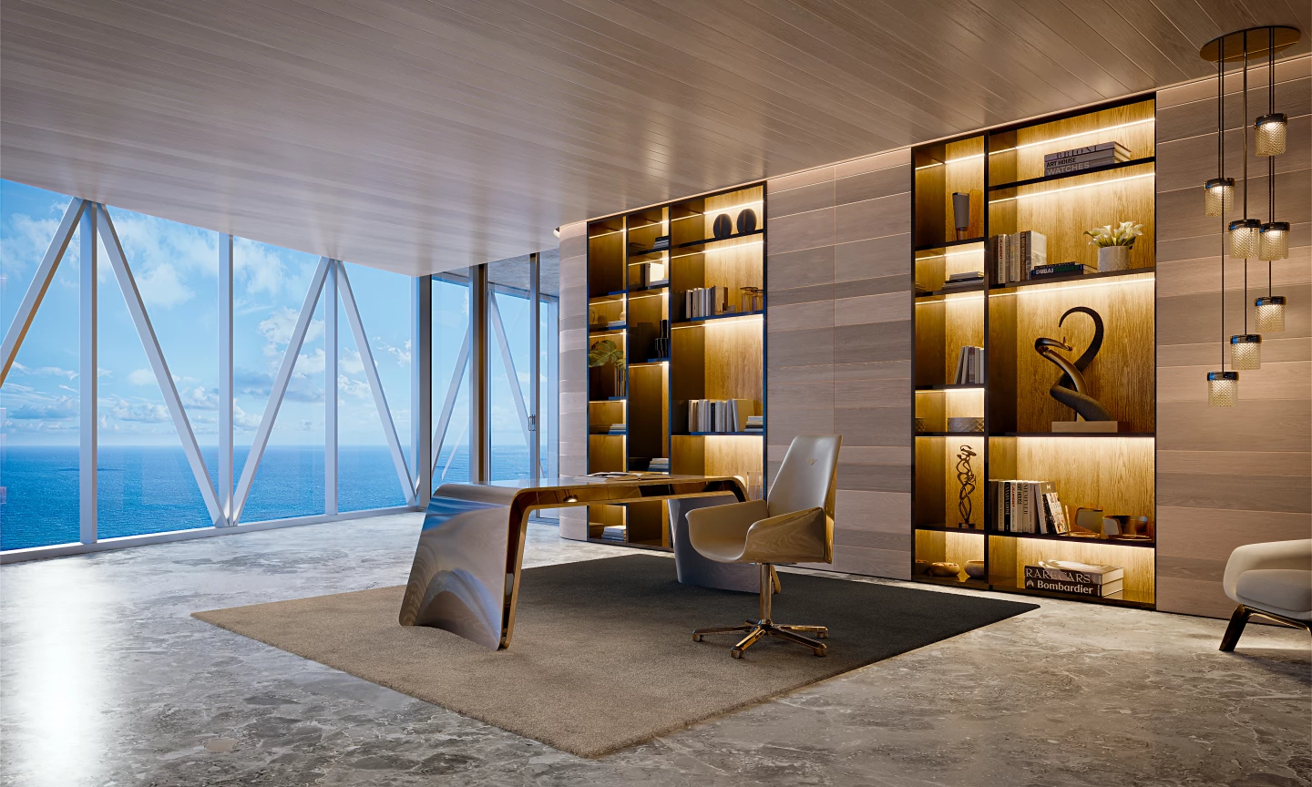 Bentley Residences' penthouse suite will include an office area