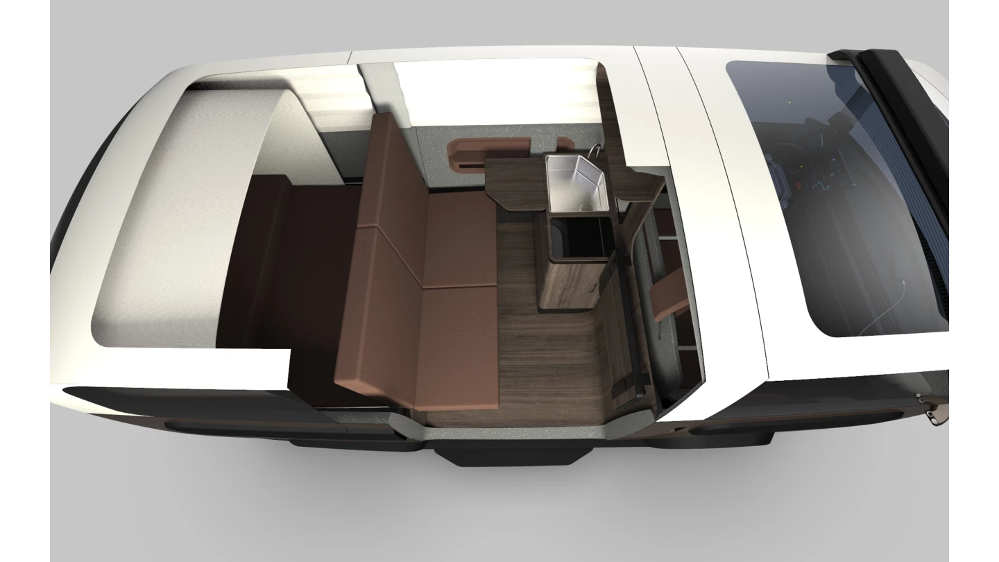 Camper interior bird's eye