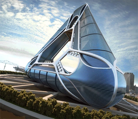 The New Orleans Arcology Habitat (NOAH) concept for the banks of the Mississippi