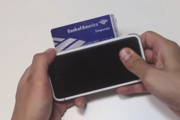 Push uses a spring-loaded drawer to store credit cards with a smartphine