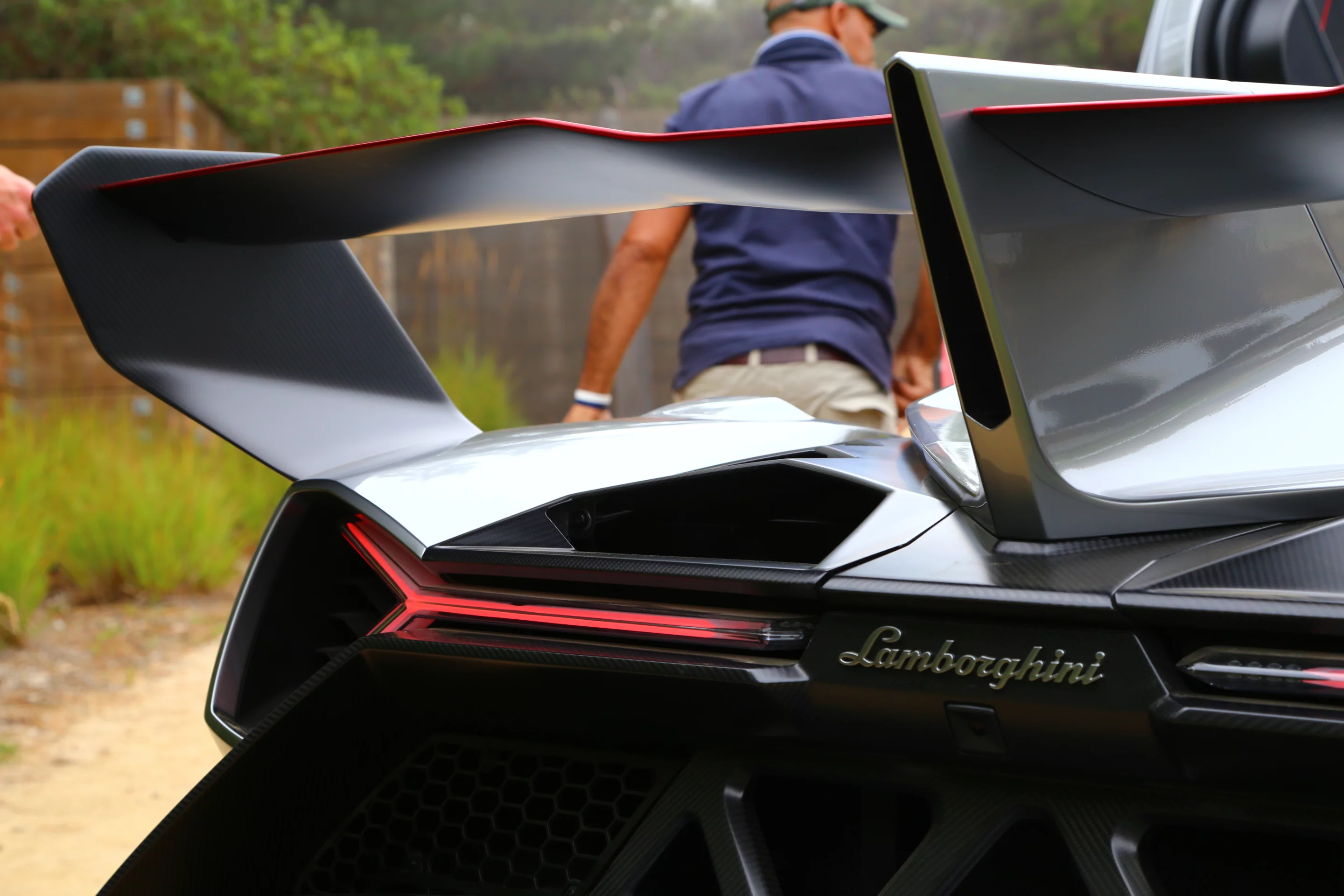 It doesn't get much more F35 fighter jet than this tail/carbon fiber spoiler combination (Photo: Angus MacKenzie/Gizmag.com)