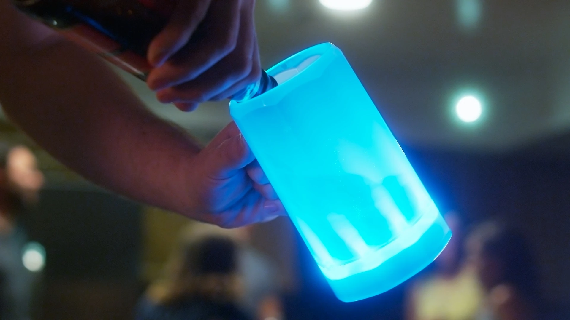 The ePint Smart Beer Mug packs sensors that activate the internal LEDs