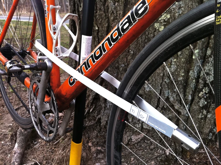 The TiGr is a proposed new type of bicycle lock, that uses a titanium bow as a shackle