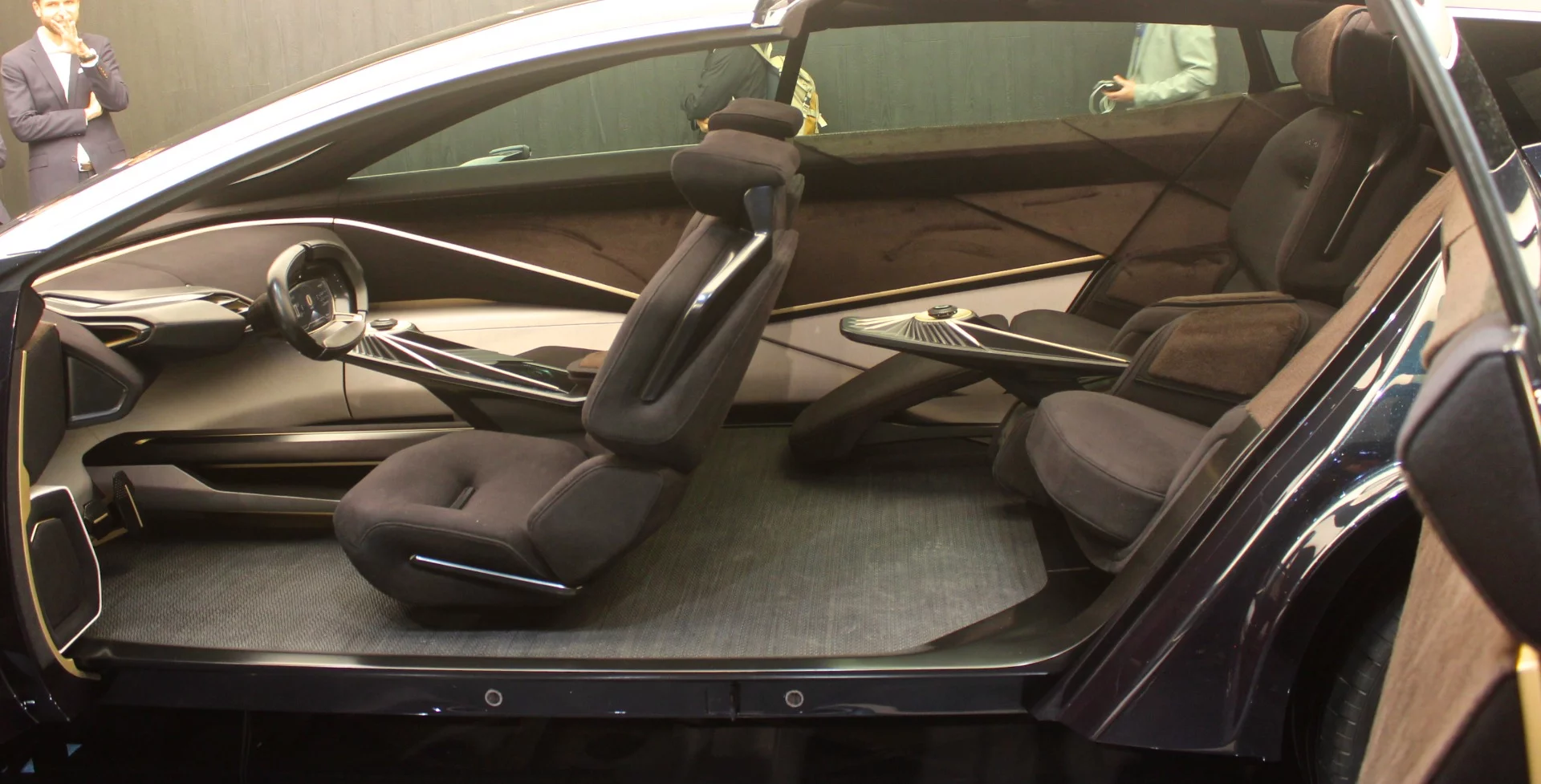 The pillarless design of the Aston Martin Lagonda All-Terrain Concept lends it an open feeling