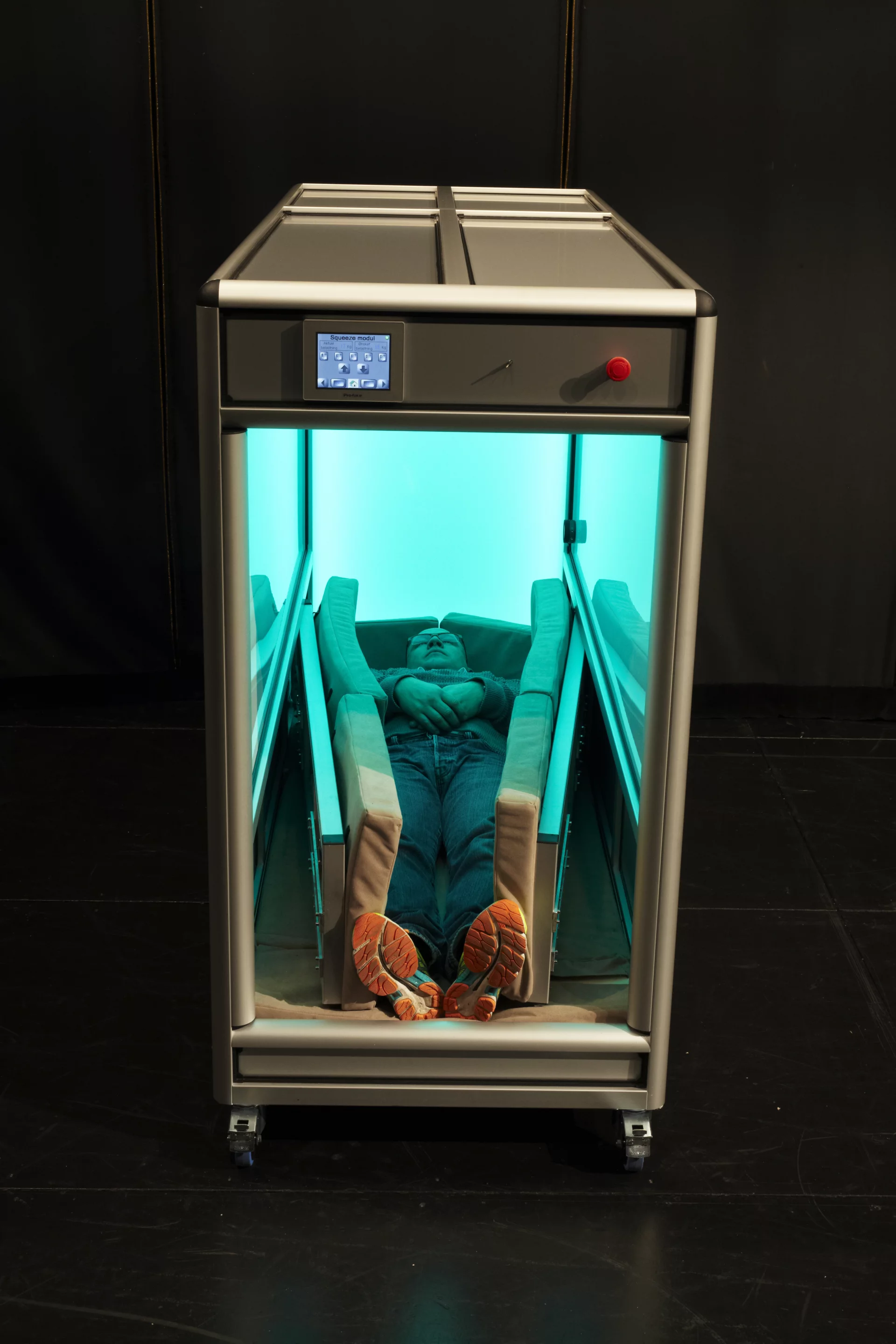 The OrbisBox gently squeezes its user
