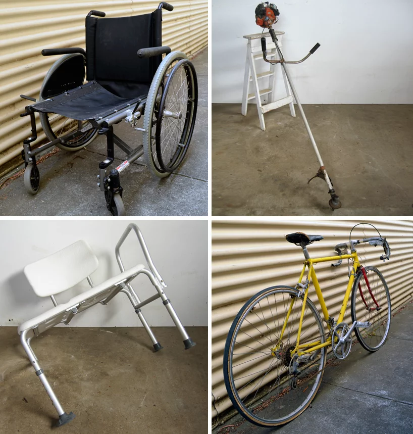 The frame reuses components from discarded whipper snippers, bikes, disability aids and a wheelchair