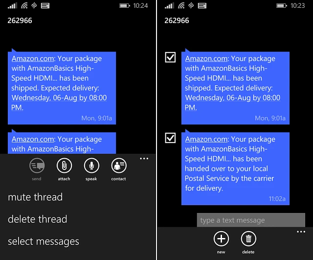 Selecting multiple SMS messages will be easier