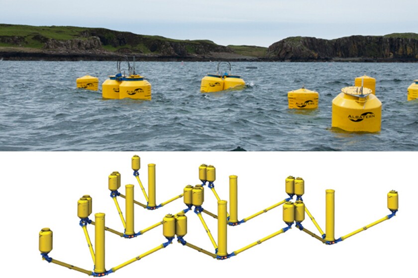 the floating, flexible wave energy generator