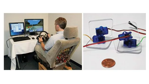 Researchers from Yale's School of Engineering have installed some teeny motors inside a driver's seat to provide physical stimulus to advise of the approach of other vehicles.