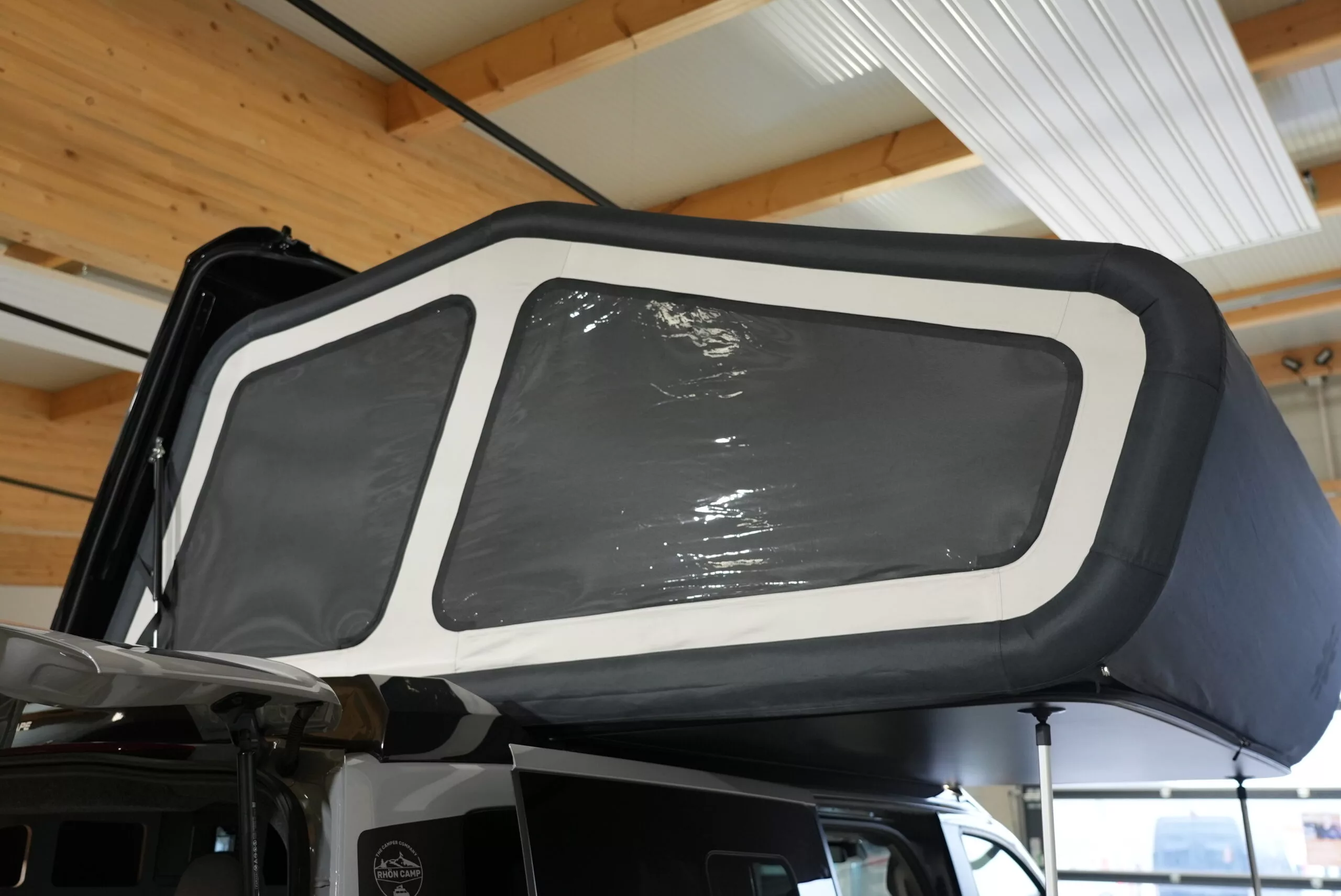 Rhön Camp puts Freescape's patented inflatable roof design to work on a VW Transporter camper