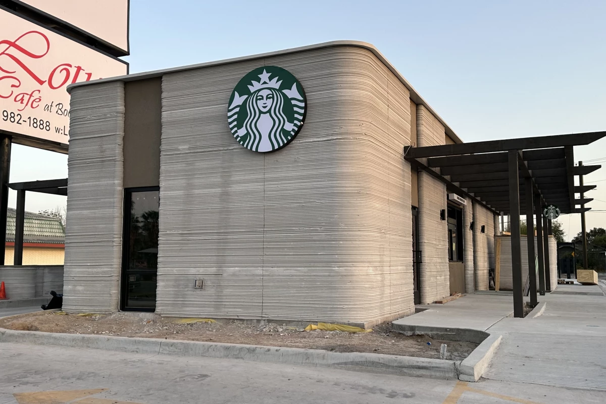 The 3D-printed Starbucks was built using Cobod's BOD2 printer