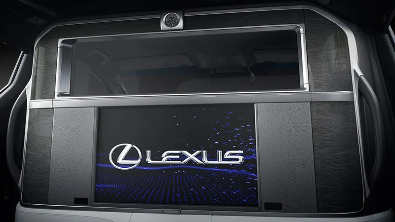 The available four-seater features a divider wall with built-in display