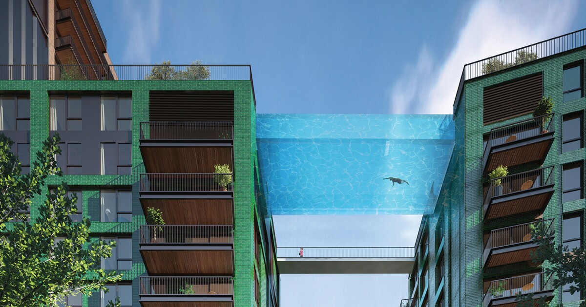 Residents can swim across 100-ft-high Sky Pool to neighboring high rise