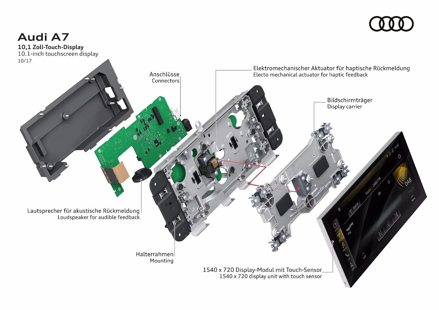 Audi's touchscreen has both haptic and acoustic feedback