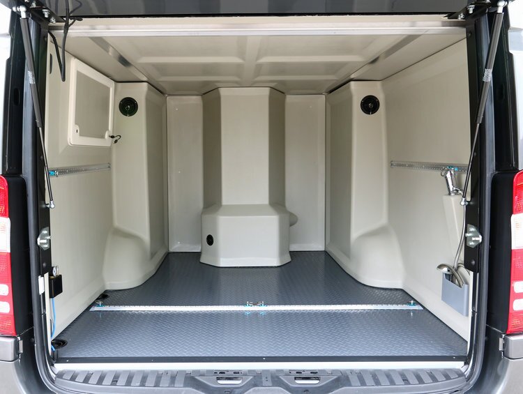 The Sporthome gear garage option provides space for gear, toys and other cargo