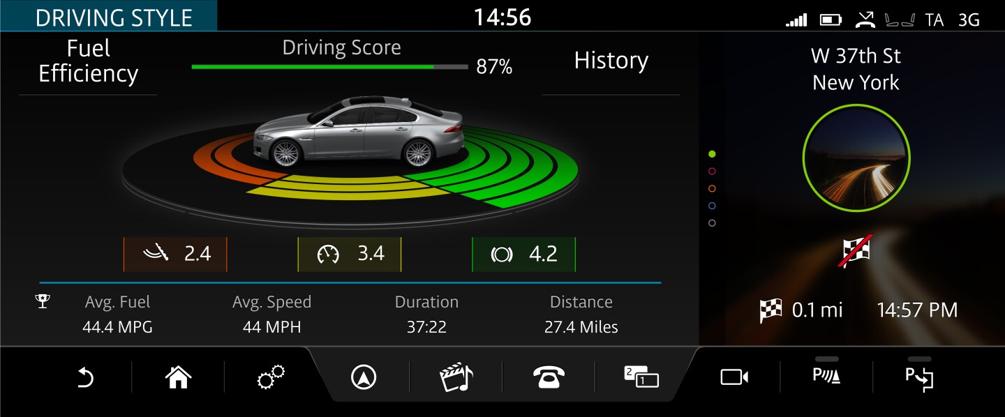 The 2016 Jaguar XF infotainment interface