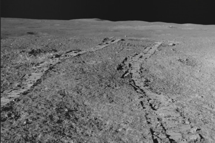 The Pragyan rover's retraced trackers